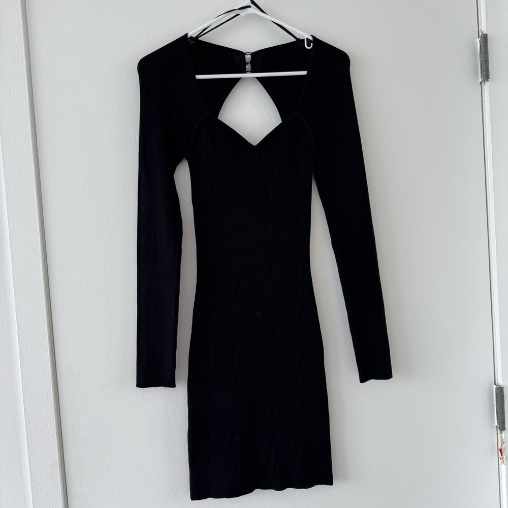 & Other Stories Sweetheart Neckline Ribbed Knit Dress